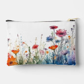 Wildblumen Name des Aquarellblumenmusters Zubehörtasche (Rückseite)