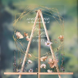 Wildblumen Naturbotanische Hochzeiten Acrylschild