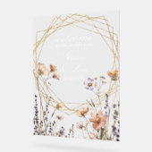 Wildblumen Naturbotanische Hochzeiten Acrylschild (Winkel)