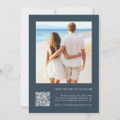 Wildblumen Navy Silhouette 2 Foto Hochzeit Save The Date (Rückseite)