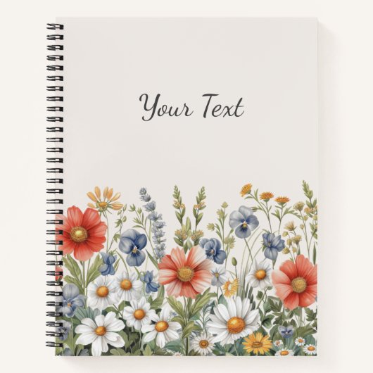 Wildblumen-Notebook Notizblock (Vorderseite)