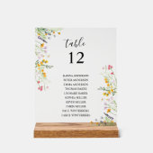 Wildblumen Oberzeichen der Tabelle Acrylschild (Vorderseite)