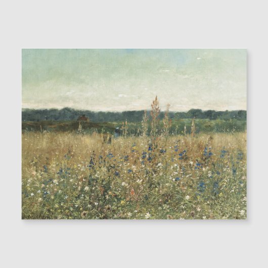 Wildblumen. Öl auf Leinwand. Vintage Wiese Magnetkarte (Vorderseite)