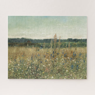 Wildblumen. Öl auf Leinwand. Vintage Wiese Puzzle