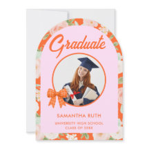 Wildblumen Orange Gingham Schleife Foto Abschlussf