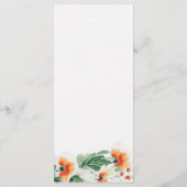 Wildblumen Orangenblütenhochzeit Menükarte (Rückseite)