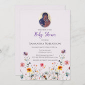 Wildblumen Orthodoxe Christliche Babydusche Einladung (Vorne/Hinten)