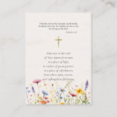 Wildblumen Orthodoxe Christliche Beerdigungskarte Platzkarte (Rückseite)