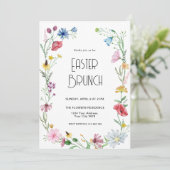 Wildblumen Osterfeier Einladung (Stehend Vorderseite)