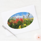 Wildblumen Ovaler Aufkleber (Umschlag)