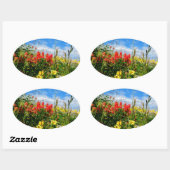 Wildblumen Ovaler Aufkleber (Blatt)