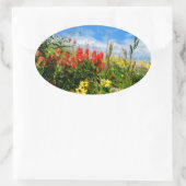 Wildblumen Ovaler Aufkleber (Tasche)