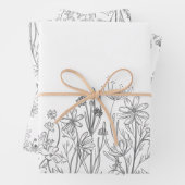 Wildblumen Papierblätter Geschenkpapier Set (Beispiel)