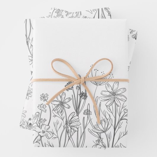Wildblumen Papierblätter Geschenkpapier Set (Beispiel)