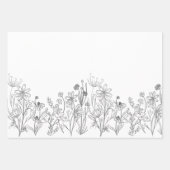 Wildblumen Papierblätter Geschenkpapier Set (Vorderseite)