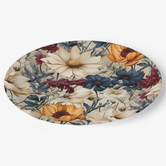 Wildblumen Pappteller (Schrägansicht)