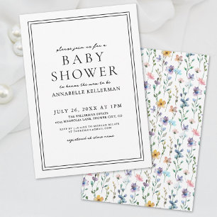 Wildblumen Pastell Blumen Baby Shower Einladung