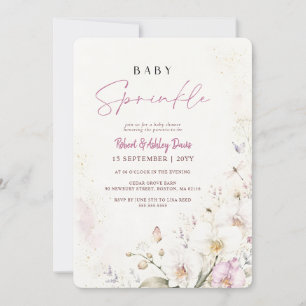 Wildblumen-Pastell-Blumen-Baby-Sprinkle-Baby-Showe Einladung