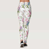 Wildblumen-Pastell-Frühlingsblumenmuster  Leggings (Rückseite)