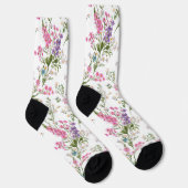 Wildblumen-Pastell-Frühlingsblumenmuster Socken (Rechts)