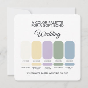 Wildblumen Pastell Hochzeitsfarbpalette Karte