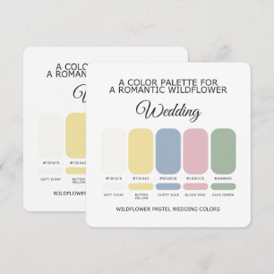 Wildblumen Pastell Hochzeitsfarbpalette Karte