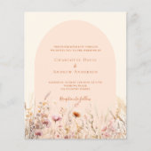 Wildblumen peach arch QR UAWG budget Hochzeit (Vorderseite)