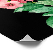 Wildblumen Periwinkle Black Wedding Chart Poster (Ecke)