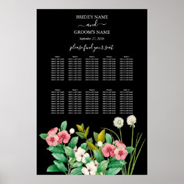 Wildblumen Periwinkle Black Wedding Chart Poster