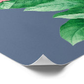 Wildblumen Periwinkle Blue Wedding Chart Poster (Ecke)