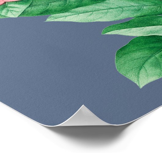 Wildblumen Periwinkle Blue Wedding Chart Poster (Ecke)