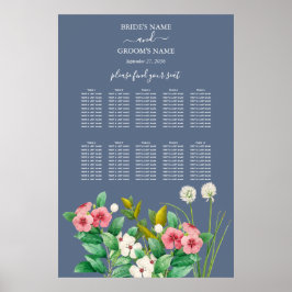 Wildblumen Periwinkle Blue Wedding Chart Poster
