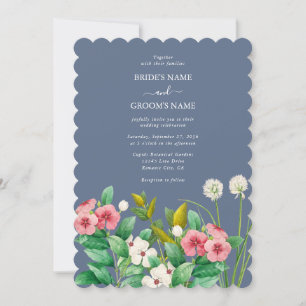 Wildblumen Periwinkle Dusty Blue Wedding Einladung