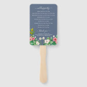 Wildblumen Periwinkle Dusty Blue Wedding Programm Fächer (Rückseite)