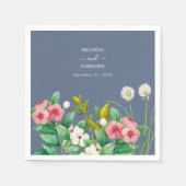 Wildblumen Periwinkle Dusty Blue Wedding Serviette (Vorderseite)