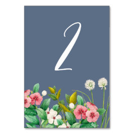 Wildblumen Periwinkle Dusty Blue Wedding Tischnummer