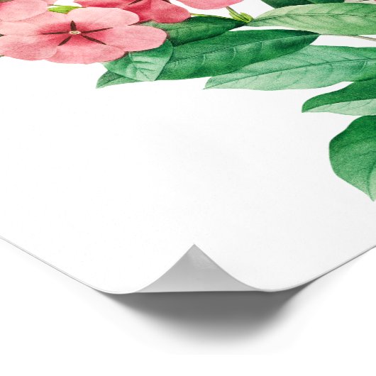 Wildblumen Periwinkle Hochzeitstabelle Poster (Ecke)