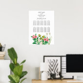 Wildblumen Periwinkle Hochzeitstabelle Poster (Heimbüro)