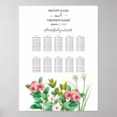 Wildblumen Periwinkle Hochzeitstabelle Poster (Vorne)