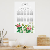 Wildblumen Periwinkle Hochzeitstabelle Poster (Küche)