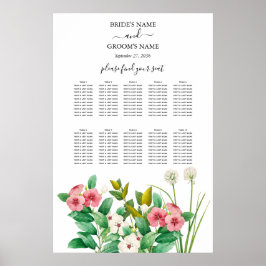 Wildblumen Periwinkle Hochzeitstabelle Poster
