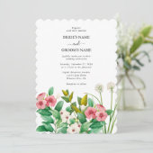 Wildblumen Periwinkle Wasserfarbenhochzeit Einladung (Stehend Vorderseite)