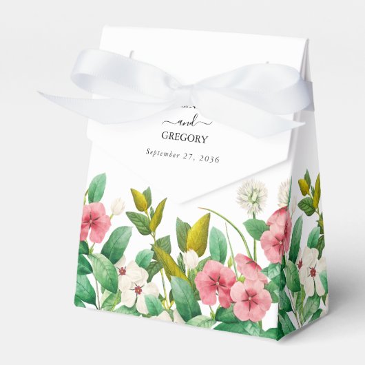 Wildblumen Periwinkle Wasserfarbenhochzeit Geschenkschachtel (Vorderseite)