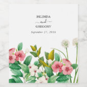 Wildblumen Periwinkle Wasserfarbenhochzeit Weinetikett (Einzelnes Label)