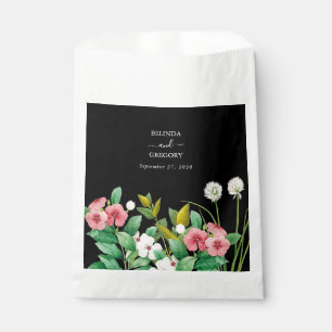 Wildblumen Periwinkle Watercolor Black Wedding Geschenktütchen