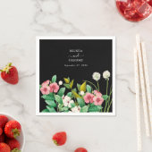 Wildblumen Periwinkle Watercolor Black Wedding Serviette (Beispiel)