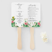 Wildblumen Periwinkle Watercolor Hochzeitsprogramm Fächer (Vorne und Hinten)