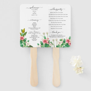 Wildblumen Periwinkle Watercolor Hochzeitsprogramm Fächer