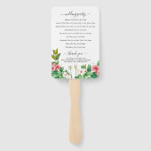 Wildblumen Periwinkle Watercolor Hochzeitsprogramm Fächer (Rückseite)