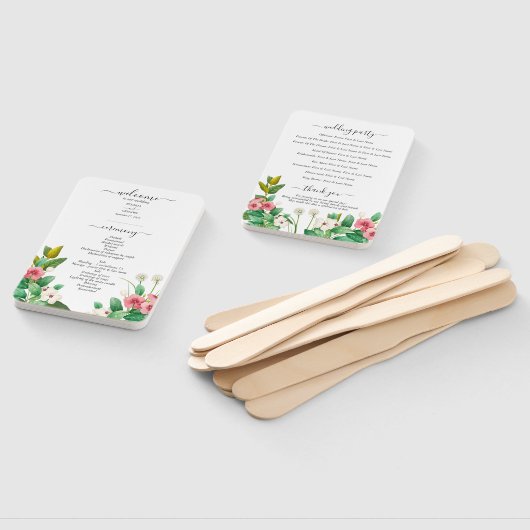 Wildblumen Periwinkle Watercolor Hochzeitsprogramm Fächer (Non-assembled)